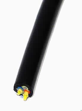 Optisches Kabel (Lichtwellenleiterkabel),
- aus zwei Lichtwellenleitern (zweifach beschichteten optischen Fasern), jeweils mit 
  Aramidfasern in einer Hülle aus Kunststoff, gemeinsam mit Zugentlastungsmaterial und 
  weiteren Aramidfasern in einem gemeinsamen Außenmantel.


"Kabel aus optischen, einzeln umhüllten Fasern"