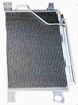 Kondensator (Verflüssiger)
- aus einem flächig angelegten Kondensatorblock aus Aluminium mit schlangenlinienförmig
  angelegtem Rohrsystem und Sammelrohren, den erforderlichen Anschlüssen für Ein- und
  Auslauf des Kältemittels und Montageanschlägen (Abbildung siehe Anlage),
- zum Kondensieren/Verflüssigen des Kältemittels,
- zur Verwendung in der Kompressionskältemaschine von Pkw-Klimaanlagen.

"Teil, erkennbar ausschließlich für Kompressionskältemaschinen bestimmt, nicht für bestimmte Luftfahrzeuge - Kondensator für Pkw-Klimaanlage"