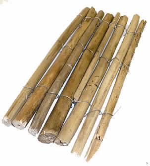 "Sichtschutz Leinenholzkern",
- Matten aus getrockneten, starren Stäben aus dem verholzten Kern eines Flachsgewächses
  (lt. Antragsteller); holziger Stoff, Durchmesser je Stab ca. 1 - 2 cm, nicht zum Flechten
  geeignet, die parallel angeordnet und mit verzinktem Eisendraht zusammengehalten werden,
- in verschiedenen Abmessungen (H x L: 90 x 300 cm, 150 x 300 cm oder 180 x 300 cm),
- zur Verwendung im Freien als Abtrennung (Wind- oder Sichtschutz, Sicherheitszaun, 
  Grundstücksabgrenzung, Rankhilfe).
(Abbildung siehe Anlage).

"Andere als in den Pos 4401 bis 4420 genannte Ware aus Holz, kein Kleiderbügel, kein Bügelbrett oder -tisch (zusammengesetzte Ware aus Holz -charakterbestimmend- und Draht), sog. Sichtschutz aus Leinenholzkern"