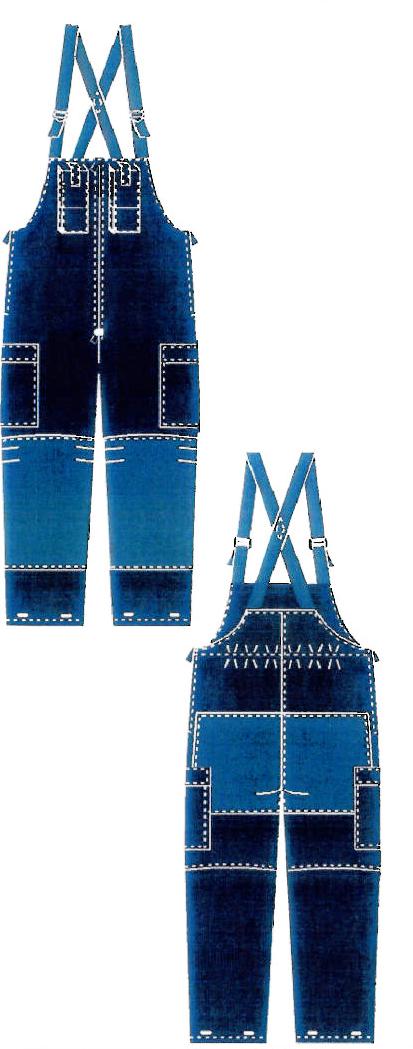 Produktet er en overall i brandhæmmende materiale, fremstillet ved sammensyning af flere forskellige lag.

Overalls er mørk navy blå og med blå seler.

Overalls er forsynet med:
Blå seler.
Lommer: 1 sidelomme på begge ben og 2 radio lommer øverst foran.