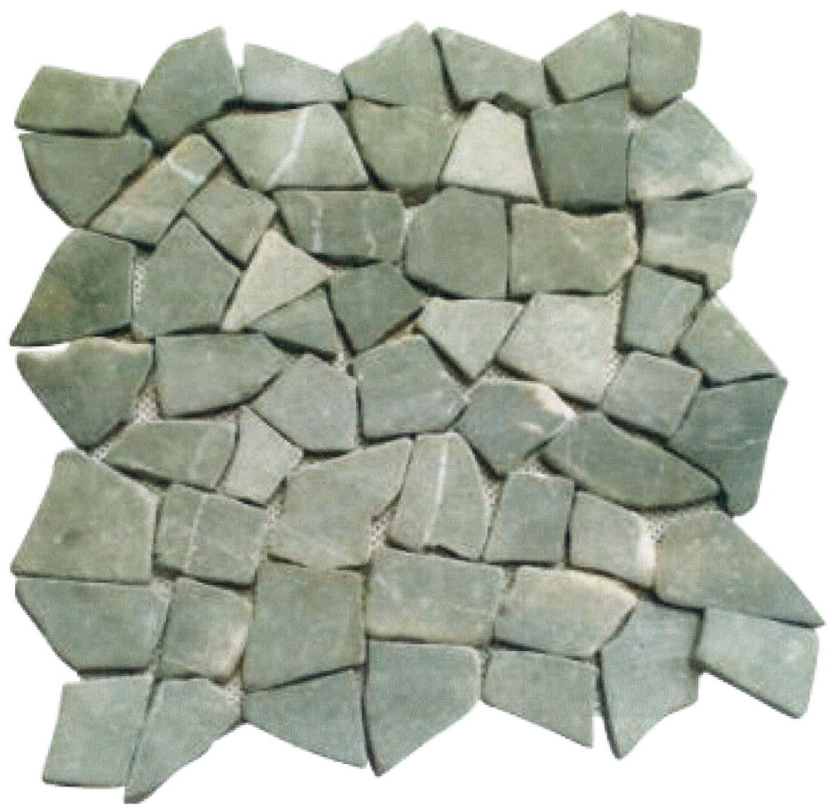 Stenprodukt, der er håndfremstillet af naturstenn.

Ifølge det oplyste er der tale om bearbejdede stenprodukter, hvor bearbejdningsprocessen er udført ved håndkraft til det færdige stenprodukt.

Produktet er Mosaic pebbles, som er små sten, der er kantede og flade, samt limet på et net.