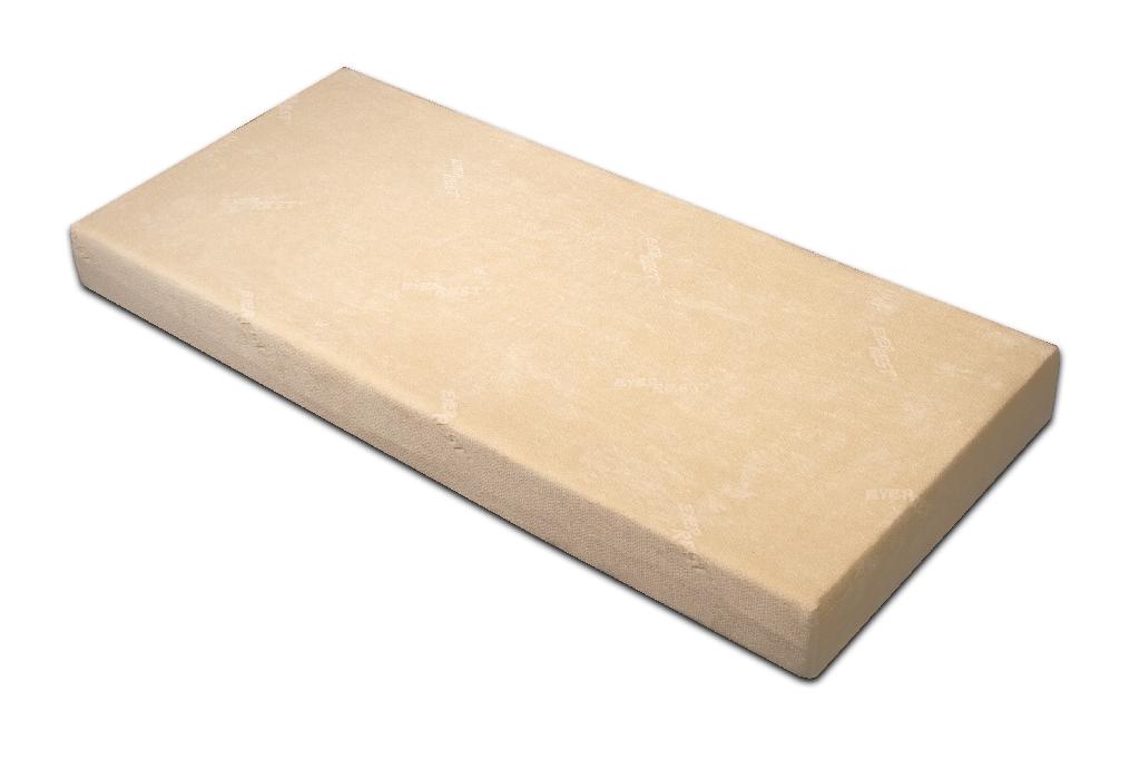 Produktet er en madras.

Eksempel på madras mål er 90 cm x 200 cm x 20 cm.

Produktet består ifølge det oplyste af:
•	selve madrassen, der er fremstillet af visko-elastisk skum (skumgummi / Polyerethan skum),
•	betræk, der er af tekstilstof. Det er af en blanding af bomuld og polyester og fremstillet som jaquard veloer, eventuelt double jaquard velour.

Varen ligger i emballager til detailsalg (color boxes).

Anvendelse:
Anvendes som madras.