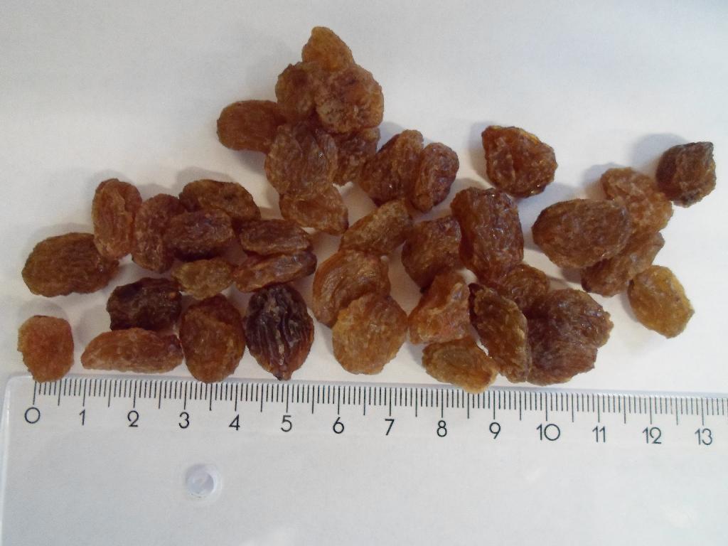 Det er oplyst, at varen er 100 % økologiske muscat rosiner og fremstår som gul-brune rosiner i størrelsen ca. 1,2-1,8 cm. Smagen er som en sød rosin.

Varen frembydes både i bulk (over 1 kg) og i detailsalgspakninger (1 kg og derunder).
