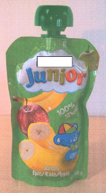 Varen er en frugtblanding af 100 % frugt.
Ifølge beskrivelsen er mosen egnet til indtagelse som mellemmåltid af børn fra 1 års alderen.
Ifølge ingredienslisten indeholder varen 50 % banan, 49,9 % æble, citronjuice koncentrat samt C vitamin.
Næringsdeklarationen angiver følgende: 0,1 % fedt, 16,6 % kulhydrat hvoraf 14,2 % er sukkerarter, 1,5 % fibre og 0,7 % protein.
Varen foreligger som en gul, tyk mos, uden stykker og har en sød, intens smag af modne bananer.
Ifølge beskrivelsen er produktet varmet op til 92 gr. C (>90 gr. C). Derefter er varen nedkølet til til <40 gr. C.
Varen foreligger i detailsalgsemballage i form af en folieklemmepose med grønt plast skruelåg, indeholdende 110 g.