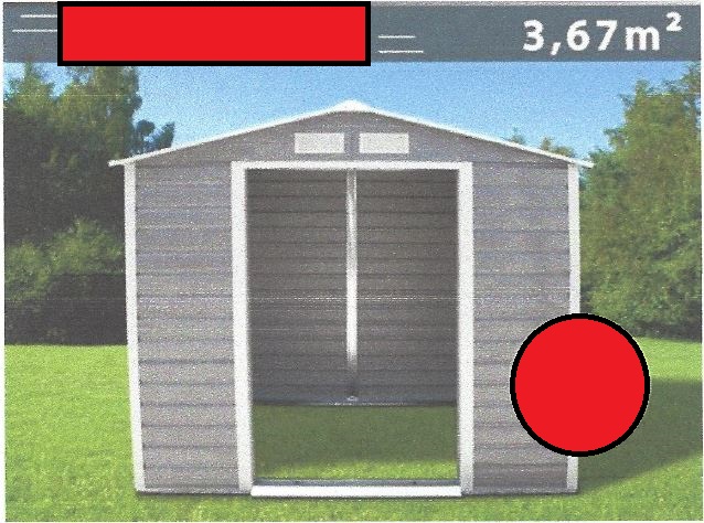 Varen er et metalskur til opbevaring af diverse ting og redskaber. Skuret er præfa-brikeret og kommer klar til montering. Mål på den samlede vare er: B 2,13 meter, L 1,91 meter, side H 1,63 meter og kip H 1,90 meter.
At opbevare ting og redskaber, så disse ikke bliver udsat for vejret.
Det er oplyst, at skuret består af forzinket stål