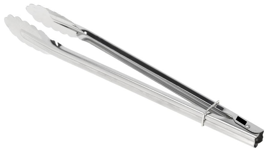 Varen er en tang sammensat af to arme. Armenes ender er formet med en bølget kant for bedre greb. Varen har en låsemekanisme.
Det er oplyst, at varen anvendes til salater eller grill.
Varen består af rustfri stål (SS430).
Varen måler 35,5 x 3,5 x 2,8 cm.
