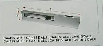 Artículo de uso general consistente en un cierre realizado en aluminio. Tiene una longitud de 615 mm, una anchura de 78mm, y un grosor de 25mm.
Se utiliza en vehículos no automóviles (remolques) para cerrar la puerta lateral izquierda.