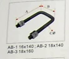 Abarcón consistente en un elemento de sujeción en forma de rectángulo abierto realizado en acero. Esta parcialmente roscado y se presenta con dos tuercas en cada extremo.
Tiene unas medidas de 160x105mm. 
Se utiliza en vehículos no automóviles (remolques) para sujetar las ballestas del remoque.