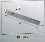 Artículo de uso general consistente en una pletina, de acero cincado, con tres agujeros roscados. Tiene una longitud de 135mm, una anchura de 18mm, y un grosor de 6mm. 
Se utiliza en vehículos no automóviles (remolques) como base de unión de la bisagra al chasis.