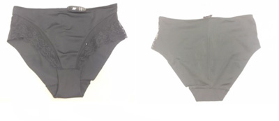 Prenda de vestir, braga confeccionada en tejido de punto de fibras sintéticas.
Se utiliza como ropa interior.
Tiene una composición 85% poliamida y 15% elastano.