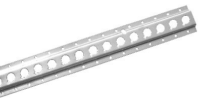 Elemento de sujeción (guía) obtenido en frío a partir de chapa de acero cincado. Tiene la sección transversal en forma U aplanada con dos pequeñas alas, en la que se han practicado perforaciones y aberturas, a intervalos regulares, para pasar la cuerda.
Se utiliza en vehículos no automóviles (remolques) para sujetar la carga.
Tiene una longitud de 3000 mm y una anchura de 80 mm.