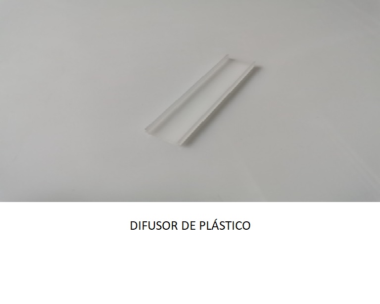 Perfil de plástico hueco.
Se utiliza en iluminación como tapa/difusor para el montaje de tiras de LED sobre perfiles de aluminio.
El producto es un perfil rectangular con sección transversal constante en toda la longitud en forma de U de 17 mm de anchura y 1 mm de espesor. 
Está hecho de policarbonato (PC).