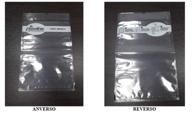 Bolsa de plástico, utilizada para el transporte o envasado de alimentos. No dispone de cierre. Tiene unas medidas de 190 mm x 290 mm.  Rectangular, transparente.
Se utiliza para envasar al vacío productos cárnicos loncheados.
Está fabricada a base de polietileno EVOH Pelable en su mayor parte y de poliéster.
