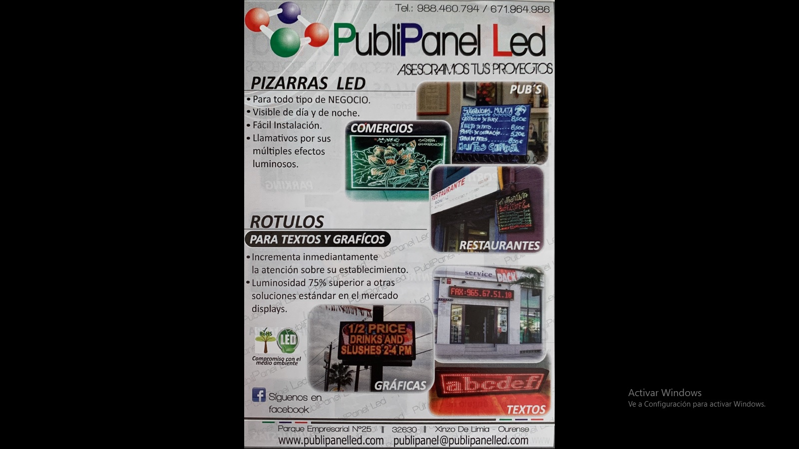 Pantallas de diferentes dimensiones compuestas por un número variable de gabinetes metálicos que a su vez incorporan en su parte frontal módulos formados por diodos LED con diferentes tamaños de píxel (10 mm, 12 mm, 16 mm, 20 mm, etc.), diferentes resoluciones (12 x 12, 16 x 16, 20 x2, 24 x 24, 40 x 20, 16 x 8, etc.) y una luminosidad superior a 3.000 cd/m2.
Estos gabinetes metálicos se destinan unirse al objeto de formar pantallas de grandes dimensiones, adecuadas para visualizarse a distancia, capaces de reproducir video, gráficos, texto, etc. en una amplia gama de colores. Se presentan conjuntamente con una tarjeta de control por pantalla que realiza la función de procesador de video y son capaces de reproducir las señales procedentes de una máquina automática para tratamiento o procesamiento de datos, a la que se conecta mediante puertos USB, RJ45, DVI o HDMI. Según declaración del solicitante únicamente se conecta a la máquina automática para tratamiento o procesamiento de datos al objeto de cambiar los contenidos de la pantalla.