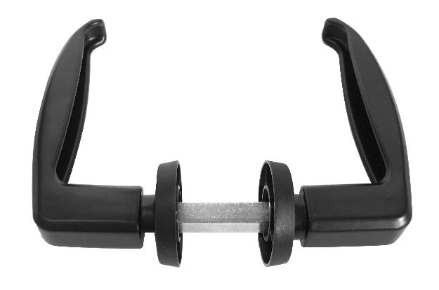 Maneta tirador de metal común (aluminio y Zamak).
Se coloca en las puertas basculantes de camiones para abrirlas y cerrarlas.
Las medidas son: 108 mm de largo x 48 mm de ancho x 20 mm de diámetro del tirador x 34 mm de diámetro del soporte del tirador.