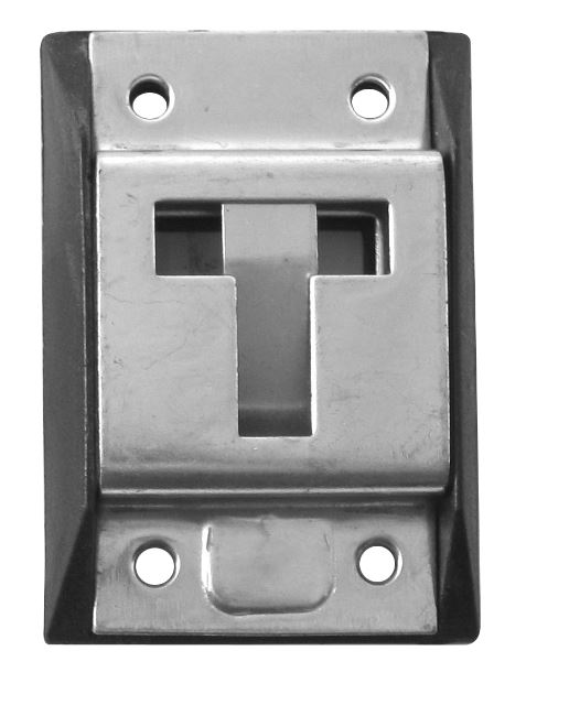 Artículo de uso general consistente en un retenedor de puerta realizado en chapa de acero inoxidable con una base de PVC.  Tiene forma rectangular y se fija en el lateral del camión, dispone de un hueco donde encajaría otra parte formando ambas partes un conjunto.
Se utiliza en camiones para mantener la puerta del camión abierta.
Tiene unas medidas de 81 mm de alto x 50 mm de ancho.