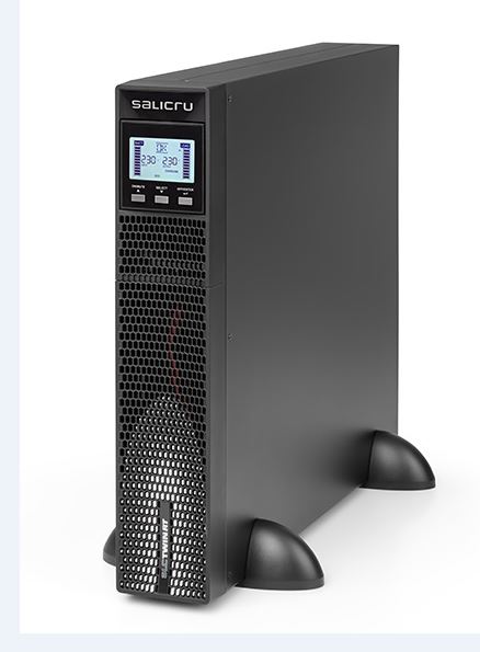 Sistema de alimentación ininterrumpida en formato ambivalente torre o rack con posibilidad de configuración en paralelo y tipo online que realiza una doble conversión de la corriente. Sus dimensiones van desde 410 x 438 x 88 mm hasta 630 x 438 x 88 mm.
Asegura el suministro de energía eléctrica por un tiempo limitado en caso de corte de corriente. Se destina principalmente a utilizarse en sistemas informáticos y de telecomunicaciones e incorpora una pantalla gráfica orientable, interfaces de comunicaciones serie e USB, software de monitorización, baterías reemplazables, etc.