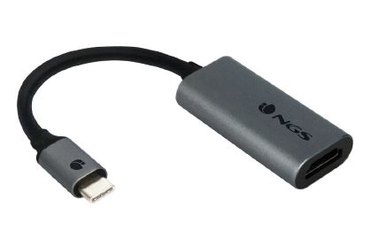 Adaptador de USB tipo C a HDMI (4K) para conectar un monitor HDMI a un ordenador portatil. 

El producto presenta las características principales siguientes: 

	Dimensiones del producto (Ancho x Alto x Fondo): 50 mm x 11 mm x 24 mm

Entrada: USB – C 3840 x 2160 Píxeles 

Salida: HDMI 3840 x 2160 Píxeles (4K – 60 Hz)

Transferencia de datos ultrarrápida 
Longitud del cable: 10 cm
El producto se utiliza como periférico de mackbooks, ordenadores portátiles y de sobremesa.
Aleación de aluminio