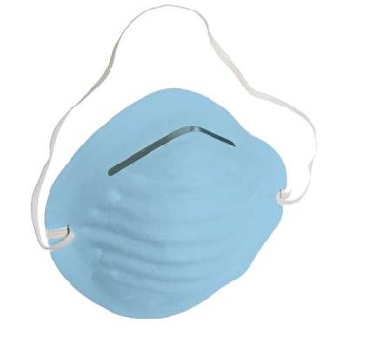 Mascarilla de pasta de papel de un solo uso, tipo concha, color azul, con goma para ajuste y un fleje metálico.
Mascarilla de protección para uso general, destinado a usarse en las industrias, para proteger del entorno al usuario y viceversa.
Se presenta en cajas dispensadoras de 50 unidades para su venta al por menor.