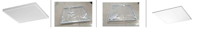Aparato eléctrico de alumbrado (plafón-luminaria) formado por un marco con difusor y un panel led. 
El marco es de aluminio y está compuesto por unas molduras de aluminio unidas con elementos de fijación (tornillos). Tienen forma cuadrada o rectangular, 59,5 x 59,5; 59,5 x 119,5 y 29,5 x 129,5 cm. Dispone de un difusor de plástico.
El panel LED incorpora 48, 96, 180, 240 ó 280 diodos, según modelo. Dispone de conversor AC/CC y uno o dos conectores.
Se utiliza como luminaria en locales comerciales y oficinas. Se instala en el techo con tornillos o garras.
Potencia eléctrica: 40, 50 y 80 w.
Se presenta envasado en un conjunto formado por dos subconjuntos. Uno de ellos incluye el marco y el otro el panel LED.