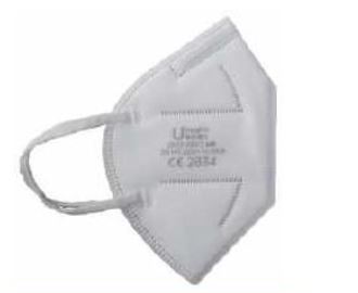 Mascarilla confeccionada con tela sin tejer de fibras sintéticas (polipropileno, cuatro capas), de un solo uso, con tela filtrante fundida, color blanco, con gomas para ajuste en ambos pabellones auditivos y tira moldeable en la parte superior para un mejor ajuste a la nariz. Con clip salva orejas.
Se utiliza para protección respiratoria.
Primera capa:  Tejido de tela sin tejer de 50 grs.
Segunda capa: Tejido spunlace de 50 grs
Tercera capa:  Tejido meltblown de 50 grs.
Cuarta capa: Tejido de tela sin tejer de 25 grs.
Se presenta en cajas dispensadoras de 50 unidades para su venta al por menor completando, siendo el embalaje de venta de 600 mascarillas.
Según declaración del interesado es una mascarilla FFP2 conforme a la normativa EN  149.