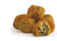 Croquetas de coliflor y curry rebozadas con panko (pan rallado japonés). Se presentan congeladas en bolsas de medio kilo o de 2 kg, en cajas de 8 kilos. Es un producto precocinado.
Concebido para uso alimentario.
Composición: Coliflor (30,8%),caldo de verdura (agua, sal, soja, grasa vegetal, almidón, azúcar, extracto de levadura, aroma, tomate, espinacas, cebolla, zanahoria, puerro, especias, setasshitake, apio), leche de coco (18,5%)  (extracto de coco 60%, agua, goma xantana, goma guar, carragenato),  harina de trigo,  aceite de girasol, cebolla, azúcar, curry (1,1%)  (mezcla de especias),  sal, mezcla espesante (harina de trigo, almidón de maíz, sal, gomaguar), pan rallado japonés Panko (harina de trigo, sal, levadura y azúcar).