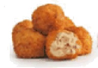 Croquetas de bacalao (menos del 20% de bacalao) rebozadas con panko (pan rallado japonés). Se presentan congeladas en bolsas de 2 kg, en cajas de 4 bolsas. Es un producto precocinado.
Concebido para uso alimentario.
Composición:  leche, harina, nata, aceite, panko (harina de trigo, sal, levadura y azúcar) y bacalao (18,5%).