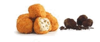 Croquetas de trufa negra rebozadas con panko (pan rallado japonés). Se presentan congeladas en bolsas de 2 kg, en cajas de 4 bolsas. Es un producto precocinado.
Concebido para uso alimentario.
Composición:  Leche, harina, nata, aceite, panko (harina de trigo, sal, levadura y azúcar) y trufa negra de verano (8%), crema de trufa negra (3,7%), aceite de girasol, sal, patata deshidratada, boletus edulis, agua de trufa negra de verano, hierbas aromáticas.