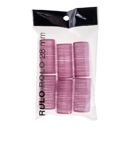 Rulo rizador de cabello, fabricado en plástico y con forma cilíndrica.
Se utiliza para rizar los mechones de cabello, enrollándolos alrededor del rulo.
Se presenta acondicionado a la venta al por menor en formato de 6 unidades envasados en una bolsa de plástico.