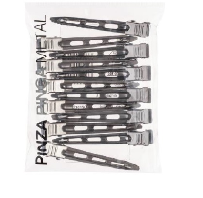 Pinza metálica.
Se utiliza para la sujeción del cabello.
Se presenta acondicionado a la venta al por menor en formato de 12 unidades envasados en una bolsa de plástico.