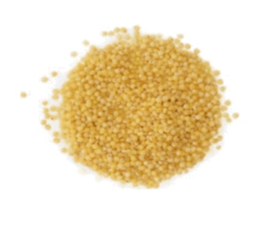 Semillas de mijo, redondas, secas, limpias, sanas, sin decoloración, sin daños por plagas. Color amarillo de las semillas. Sabor y olor típico de mijo, sin sabores extraños (sin olor ni sabor rancio y amargo).  Suelto, homogéneo, no sobresecado. Se presenta en envases de contacto alimentario, no dañado, limpio, seco y libre de olores. Bolsas de 25 kg.
Concebido para uso alimentario.