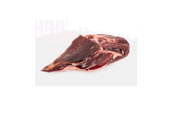 Jamón ibérico de bellota de cerdo de la especie doméstica, sin hueso, en pieza, con una curación total entre 40 y 52 meses. La pieza proviene de las patas traseras del cerdo 100% ibérico, variedad lampiño. Se presenta cortado en piezas y envasadas al vacío.
Concebido para uso alimentario.