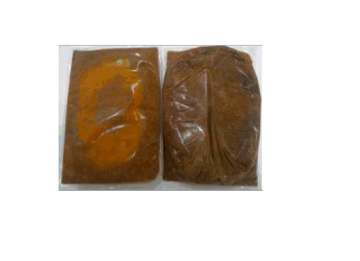 Lentejas con chorizo.  Plato cocido, envasado, pasteurizado y enfriado. Textura suave y sabor y olor a lentejas y chorizo. Contiene menos de un 20 de carne de cerdo. Se presenta en bolsa de 2,1 kilos.
Concebido para uso alimentario.