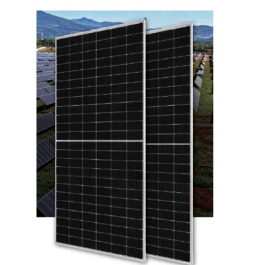 Módulos fotovoltaicos para plantas solares. Disponen de 144 células mono-cristalinas de silicio dispuestas en seis columnas con 24 células cada una. Potencia suministrada entre 525 y 550 W y voltaje máximo de funcionamiento óptimo (Vmp) entre 41.15 y 41.96 Voltios. 
Están equipados además de las células, con tomas de conexión eléctrica, marcos metálicos y 3 diodos de bypass (IP68) que se utilizan para proteger las células, por ejemplo, en el momento de recibir sombras.
Transforman la luz solar en energía eléctrica.
Según el esquema eléctrico suministrado los módulos no disponen de un diodo de bloqueo que impida que las células fotovoltaicas actúen como diodos en caso de ausencia de luz.
Dimensiones aproximadas: 2285 ó 2279 x 1134 x 35 mm.
Peso: 31,6 y 22,8 Kg.