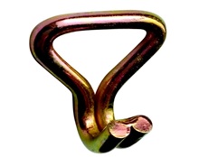 Pieza de acero cincada, estampada que se utiliza como gancho (con forma de jota cerrada) de la cinta de amarre de 3,5cm de ancha.
Medidas. 65 mmx 38 mm.
Se utiliza en las cintas de amarre.
Está hecha de acero cincado.