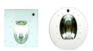 Parte de aparato de iluminación consistente en una placa óptica para lámparas de alumbrado público. En el frente está fabricada con chapa de acero y cristal y en la parte posterior con chapa de aluminio, como reflector, y una tira de acero, como soporte. Incorpora un portalámparas y se presentan para su venta al por menor en dos formatos.