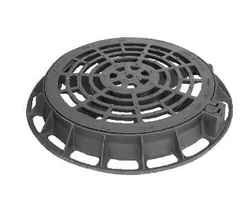 Rejilla con tapa, de fundición maleable (grafito esferoidal), obtenida por moldeo y calada en toda su superficie. La tapa es circular y está montada sobre un marco circular. Se presenta para su venta al por menor pintada con unas medidas de 805 mm (diámetro del marco), 647 mm (diámetro de la tapa) y 100 mm (altura). Se utiliza para montar en la calzada para acceder a canalizaciones subterráneas.