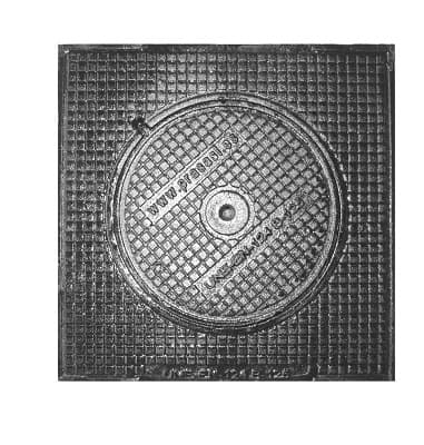 Tapa de observación, de fundición dúctil gris (grafito esferoidal), obtenida por moldeo. La tapa es circular y está montada sobre un marco cuadrado. Se presenta para su venta al por menor pintada en dos formatos con unas medidas del lado del marco de 250 ó 405 mm, con un diámetro de la tapa de 175 ó 270 mm y una altura de 17 ó 20 mm, respectivamente. Se utilizan para montar en la acera y acceder a las canalizaciones subterráneas.