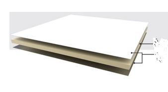 Chapas rectangulares (2.000 x 1.000 mm o 3.000 x 1.250 mm) con un espesor 0,55 mm de aluminio aleado.
Están pintadas por una cara y recubiertas por una resina epoxi, apta para la absorción de pegamento industrial, por la otra. La cara pintada se presenta protegida con plástico para evitar que se dañe durante su manipulación y logística.
Se presentan paletizadas en cantidades con pesos comprendidos entre los 2.000 y 2.500 kg.
Según declaración del solicitante se destinan a la fabricación de cerramientos tipo sándwich, principalmente techos, pegándolas a poliestireno extrudido.