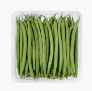 Judías verdes redondas frescas. Se presentan envasadas en barqueta de plástico dentro de una bolsa, con un contenido de 500 gramos
Concebido para uso alimentario.