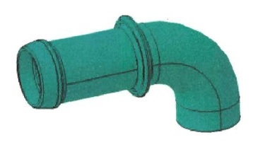 Accesorio de tubería (codo sin rosca) de acero inoxidable AISI 304L, de diámetro nominal de 16 mm y un espesor de 1 mm.
Es un conducto por los que el refrigerador EGR se conecta al circuito de refrigeración del motor de un automóvil.
La unión con el intercambiador se realiza por un proceso de unión no a tope (al solape) de soldadura “brazing” (soldadura fuerte o braseado).