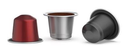 Capsulas vacías fabricadas en aluminio. Sin tapa.
Se utilizan para alojar posteriormente en su interior café, leche o cacao.
Aluminio