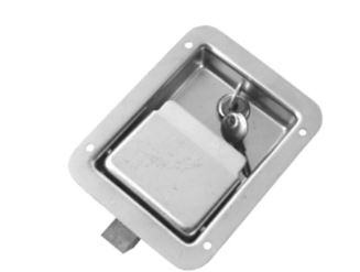 Cierre con cerradura incorporada con una longitud de 120 mm y una anchura de 92 mm
Se utiliza como seguro en las cajas de herramientas instaladas en los vehículos no automóviles (remolques).
Chapa de acero cincado.
