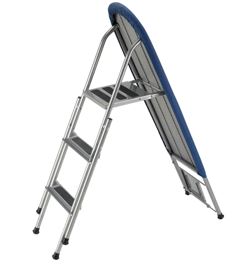 Artículo plegable, de acero, compuesto por una escalera y una tabla de planchar que forman un solo cuerpo.
Se utiliza indistintamente como tabla de planchar y como escalera.
Acero