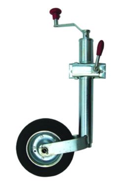Rueda con diámetro de 200 mm y con montura de chapa de acero, cuyo tubo tiene un diámetro de 48 mm
Se utiliza en vehículos no automóviles (remolques) para dar movilidad al remolque ligero.
La montura es de chapa de acero.