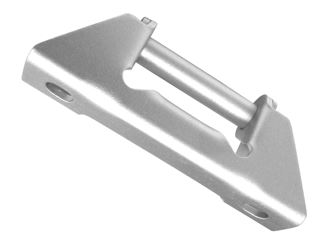 Bisagra realizada en chapa de acero cincado.
Se utiliza en vehículos no automóviles (remolques) como bisagra de la puerta lateral.
Tiene una longitud de 124 mm y la anchura es de 27 mm.