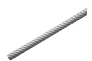 Tornillo cilíndrico sin cabeza constituido por una barra roscada en toda su superficie, con una resistencia a la tracción superior o igual a 800 Mpa, y que tiene un largo de 1000 mm y un espesor de espiga de 1”.
Se utiliza para fijar el cierre en las puertas laterales en los remolques.
Acero cincado