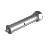 Parte de remolque consistente en un bulón para ballesta con tuerca realizada en acero cincado. Longitud de 140 mm y diámetro de 24 mm. La parte sin roscar mide 105 mm.
Se utiliza como tope en la sujeción y engrase de las ballestas.
Está hecha de acero cincado.