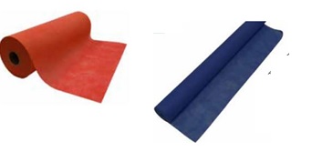 Mantel hecho con fibras de polipropileno de tela sin tejer que se presenta en rollos con dos tipos de medidas:

Ancho: 120cm, longitud: 50 metros y precortes cada 40cm.
Ancho: 40cm, longitud: 48 metros y precortes cada 120cm.
 
Varios colores. Peso 50gr/m2.
Ambos se utilizan como manteles. Ya sea como mantel completo o como camino de mesa.
Se presenta para su venta al público en cajas con 6 rollos. El producto no está ni revestido ni impregnado.