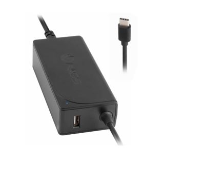 Cargador para ordenador portátil a través de su conector USB tipo C de hasta 65W de potencia. Admite voltajes de entrada de entre 100 y 240 V y proporciona voltajes de salida de entre 5, 9, 12, 15 y 20 V con una intensidad¬ ¬≥ a ¬3,25 A. 
Dispone de un puerto de carga tipo USB con un voltaje de 5 V y una intensidad de 2 A. Se presenta embalado en una caja conjuntamente con un cable de corriente y una guía de instalación.
Se utiliza principalmente para cargar ordenadores portátiles previa conversión de la corriente alterna en continua con modificación simultanea de la tensión.